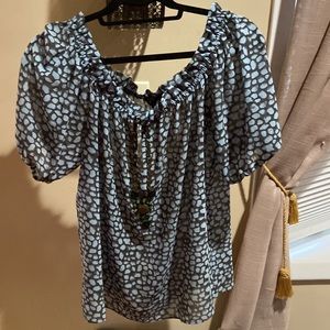 Animal Print Peasant Top
